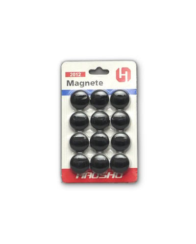 12 black magnetic butons