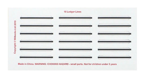 Ledger Line magnets for use on the stave and with the notation magnets